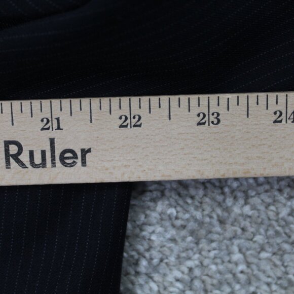 Banana Republic Blazer Men 42R Black Pinstriped Wool 2 Button Sports Jacket Coat - Picture 13 of 14